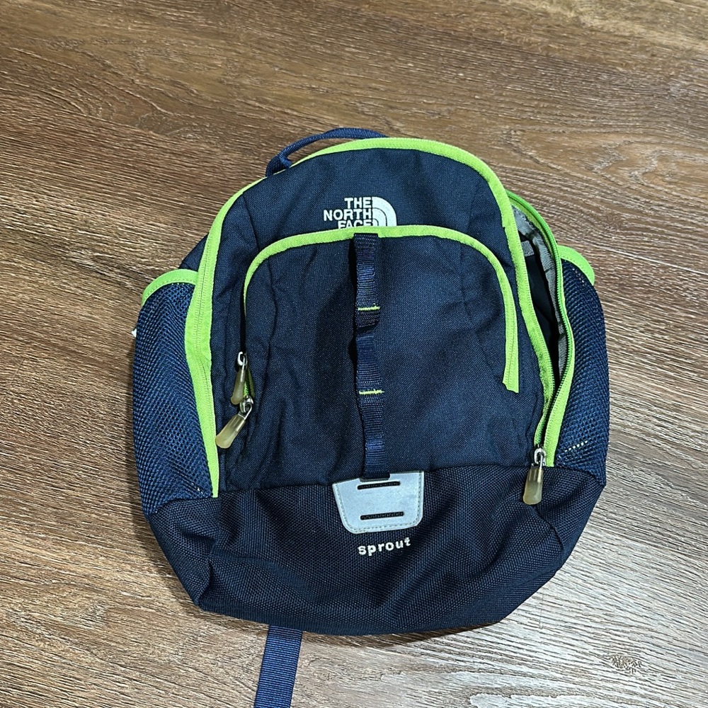 The North Face kids Blue and Lime Backpack